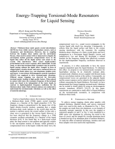 Energy-Trapping Torsional-Mode Resonators for Liquid Sensing Min K. Kang Terence Knowles