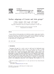 Surface subgroups of Coxeter and Artin groups C.McA. Gordon , D.D. Long
