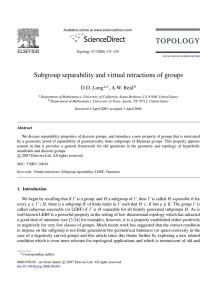Subgroup separability and virtual retractions of groups D.D. Long , a