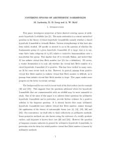 COVERING SPACES OF ARITHMETIC 3-ORBIFOLDS 1. Introduction