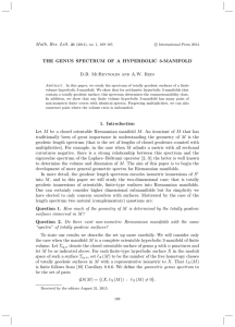 Math. Res. Lett. THE GENUS SPECTRUM OF A HYPERBOLIC 3-MANIFOLD