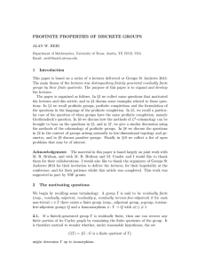 PROFINITE PROPERTIES OF DISCRETE GROUPS 1 Introduction