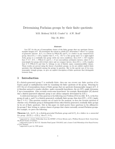Determining Fuchsian groups by their finite quotients M.R. Bridson , M.D.E. Conder