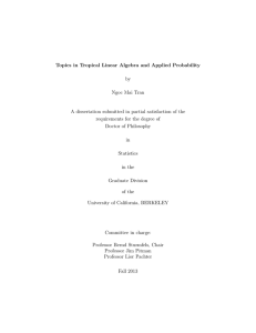 Topics in Tropical Linear Algebra and Applied Probability by Ngoc Mai Tran