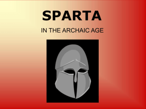 SPARTA IN THE ARCHAIC AGE