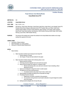 CONSTRUCTION AND FACILITY SERVICES (CFS) Project Advisory Team Meeting Minutes Facilities Planning