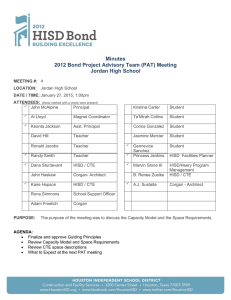 Minutes 2012 Bond Project Advisory Team (PAT) Meeting Jordan High School