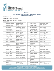 Minutes 2012 Bond Project Advisory Team (PAT) Meeting Lamar High School McSwain, James