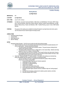 CONSTRUCTION AND FACILITY SERVICES (CFS) Meeting Minutes Facilities Planning