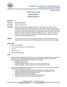 Project Advisory Team Meeting Minutes  CONSTRUCTION AND FACILITY SERVICES (CFS)