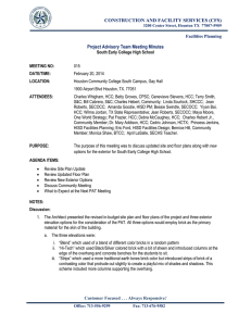 CONSTRUCTION AND FACILITY SERVICES (CFS) Project Advisory Team Meeting Minutes