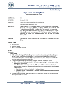 CONSTRUCTION AND FACILITY SERVICES (CFS) Project Advisory Team Meeting Minutes