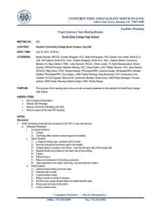 CONSTRUCTION AND FACILITY SERVICES (CFS) Facilities Planning Project Advisory Team Meeting Minutes