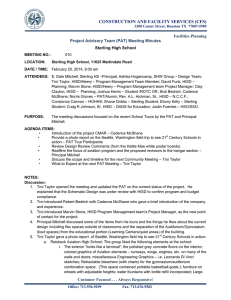 CONSTRUCTION AND FACILITY SERVICES (CFS) Project Advisory Team (PAT) Meeting Minutes