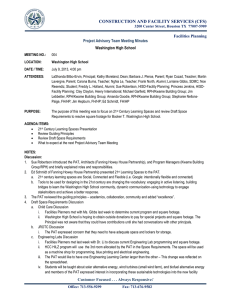 CONSTRUCTION AND FACILITY SERVICES (CFS) Project Advisory Team Meeting Minutes Facilities Planning