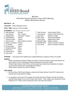 Minutes 2012 Bond Project Advisory Team (PAT) Meeting Wilson Montessori School