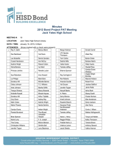 Minutes 2012 Bond Project PAT Meeting Jack Yates High School