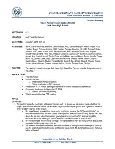 CONSTRUCTION AND FACILITY SERVICES (CFS) Project Advisory Team Meeting Minutes