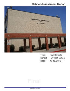 Final School Assessment Report Type: High Schools