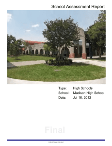 Final School Assessment Report Type: High Schools