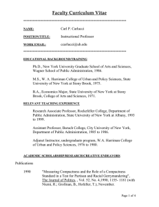 Faculty Curriculum Vitae Carl P. Carlucci Instructional Professor