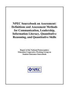 NPEC Sourcebook on Assessment: Definitions and Assessment Methods for Communication, Leadership,