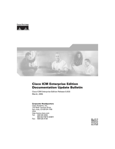 Cisco ICM Enterprise Edition Documentation Update Bulletin March, 2005