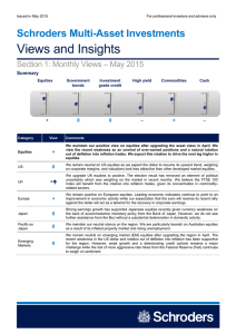 Views and Insights  Schroders Multi-Asset Investments – May 2015