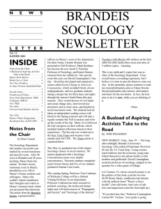 BRANDEIS SOCIOLOGY NEWSLETTER N