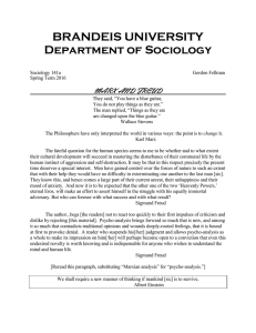 BRANDEIS UNIVERSITY Department of Sociology  MARX AND FREUD