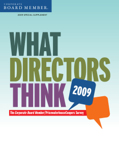 WHAT DIRECTORS THINK 2009