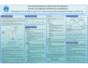 Low Control Beliefs as a Risk Factor for Memory: