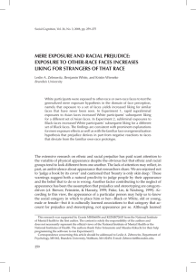 Mere exposure and racial prejudice: exposure to other-race Faces increases