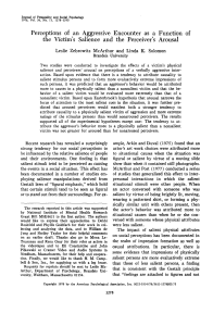 Perceptions of an Aggressive Encounter as a Function of