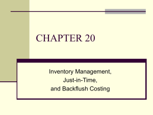 CHAPTER 20 Inventory Management, Just-in-Time, and Backflush Costing