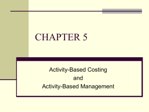 CHAPTER 5 Activity-Based Costing and Activity-Based Management