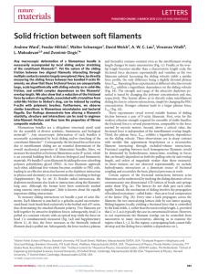 Solid friction between soft filaments LETTERS *