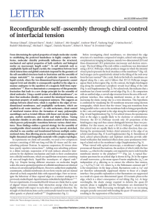 LETTER Reconfigurable self-assembly through chiral control of interfacial tension