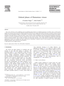 Ordered phases of filamentous viruses * Zvonimir Dogic , Seth Fraden