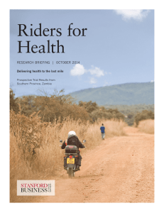 Riders for  Health RESEARCH BRIEFING  |  OCTOBER 2014