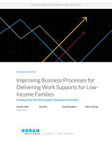 Improving Business Processes for Delivering Work Supports for Low- Income Families