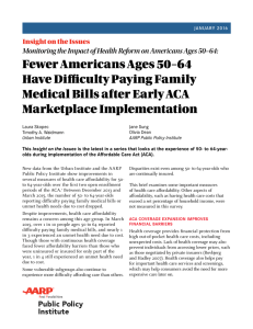 Fewer Americans Ages 50–64 Have Difficulty Paying Family Marketplace Implementation