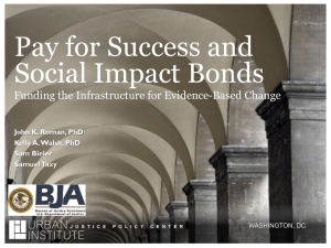 Pay for Success and Social Impact Bonds John K. Roman, PhD