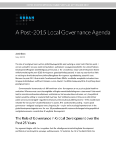 A Post-2015 Local Governance Agenda  Jamie Boex May 2015