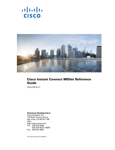 Cisco Instant Connect MIDlet Reference Guide