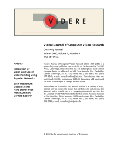 Videre: Journal of Computer Vision Research Article 3 Quarterly Journal
