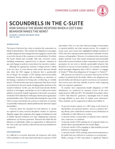 scoundrels in the c-suite behavior maKeS the newS? Stanford CloSer looK SerieS
