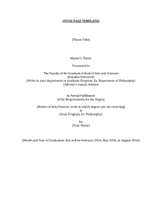 (TITLE PAGE TEMPLATE)  (Thesis Title) Master’s Thesis