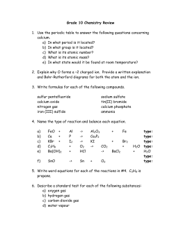 review for unit 8 chemistry test