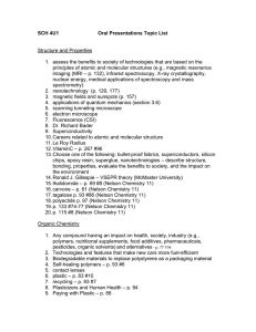 SCH 4U1  Oral Presentations Topic List Structure and Properties